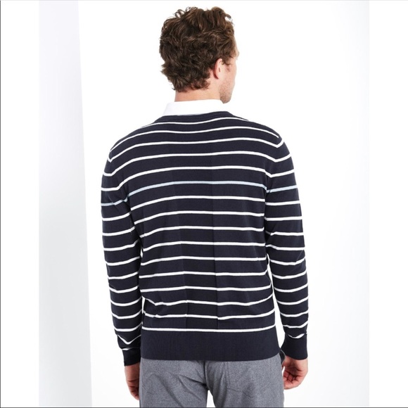 AG Jeans Farrell V-Neck Cashmere Stripe XL Sweater - Picture 4 of 8